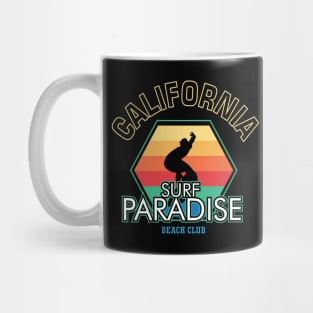 California surf paradise retro beach club Mug